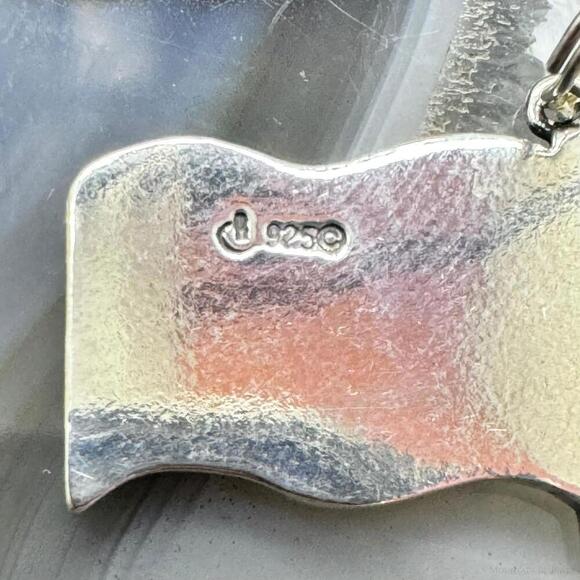 Carolyn Pollack Sterling Silver Lone Star Texas State Flag Unisex Charm Pendant - Picture 6 of 10